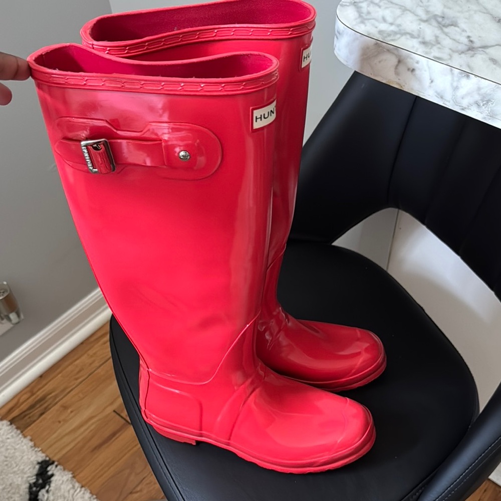Hunter Bright Red Waterproof Boots